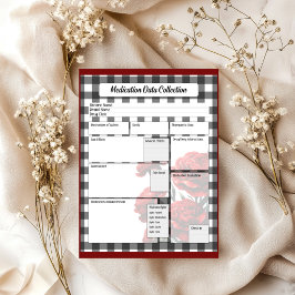 Bloc De Notas Colección de datos de medicamentos florales en bla