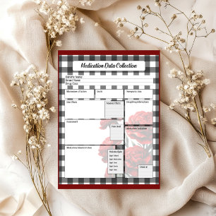 Bloc De Notas Colección de datos de medicamentos florales en bla