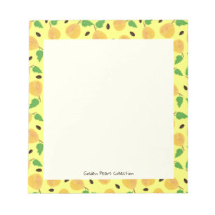 Bloc De Notas Colección Peras Doradas Amarillo Brillante