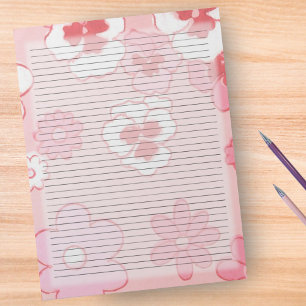 Bloc De Notas Colegio gobernado por la floral rosa retro de medi