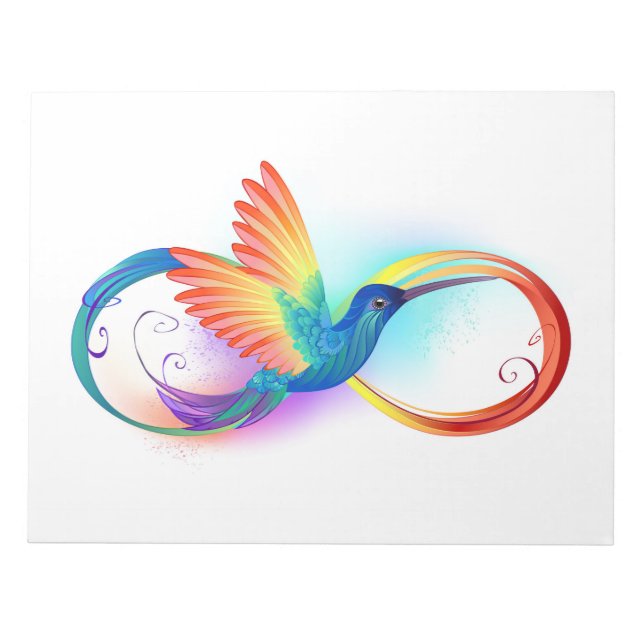 Bloc De Notas Colibrí arcoiris con símbolo Infinity (Frente)