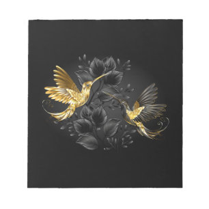 Bloc De Notas Colibrí negro y dorado