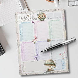 Bloc De Notas Collage de flores silvestres pastel – Floral geomé
