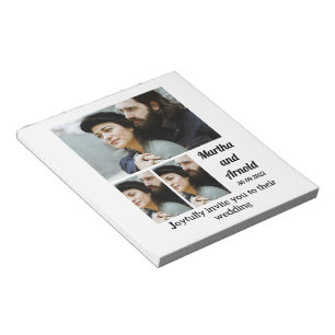Bloc De Notas Collage de fotos Invitación a la boda personalizad