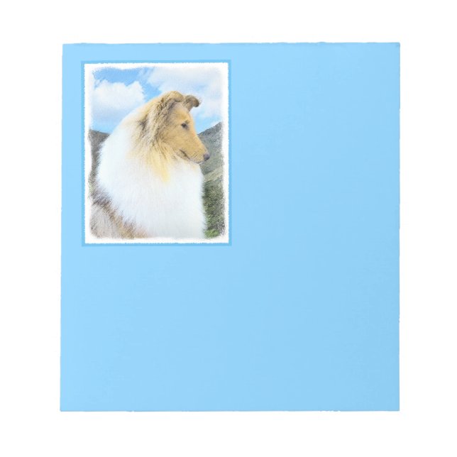 Bloc De Notas Collie in Mountains (Rough) Pintura - Perro Art (Frente)