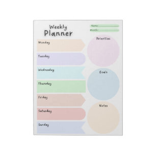 Bloc De Notas Coloful Weekly Planner Circles Notepad