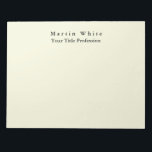 Bloc De Notas Color beige Plata Elegante Profesional Moderno<br><div class="desc">Diseño sencillo,  moderno y minimalista para las empresas. Esta plantilla se puede personalizar para satisfacer todas las ocupaciones profesionales.</div>