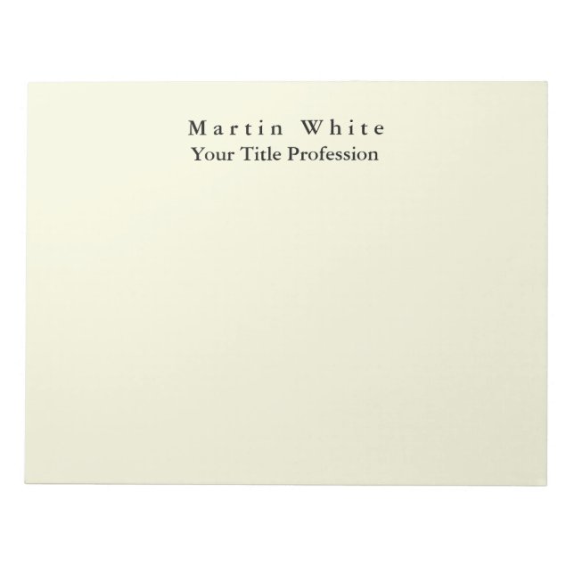 Bloc De Notas Color beige Plata Elegante Profesional Moderno (Frente)