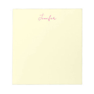 Bloc De Notas Color crema elegante moderno minimalista nombre se