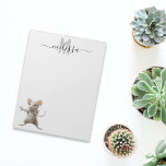 Bloc De Notas Color de agua del ratón lindo Monograma Nombre Blo<br><div class="desc">Este diseño puede ser personalizado en el área proporcionada cambiando la foto y/o el texto. O puede personalizarse haciendo clic en Personalizar esta plantilla y, a continuación, eligiendo la opción de hacer clic en el personalizar y eliminando o cambiando el color del fondo, agregando texto, cambiando el color o estilo...</div>