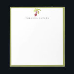 Bloc De Notas Color de agua remolacha verde enmarcado<br><div class="desc">Bonito acuarela jardín remolacha con marco verde a juego,  nota personalizada.</div>