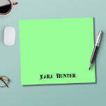 Bloc De Notas Color de la tinta neón | Guión personalizado negro<br><div class="desc">Fondo de color Neon Mint y guión personalizado moderno en negro,  nombre ,  apellido clásico | Simple | Elegante | Profesional | Negocios</div>