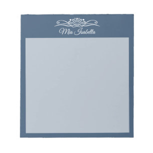 Bloc De Notas Color de tendencia Notepad clásico azul serio
