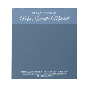 Bloc De Notas Color de tendencia - Notepad de negocios azul seri
