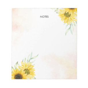 Bloc De Notas Color del girasol amarillo personalizado