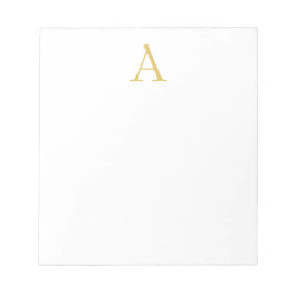 Bloc De Notas Color dorado Monograma blanco