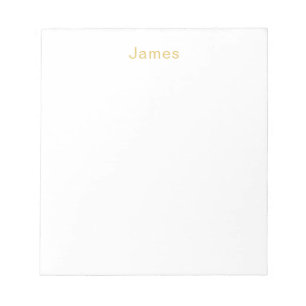 Bloc De Notas Color Dorado Nombre Minimalista Profesional de Mod