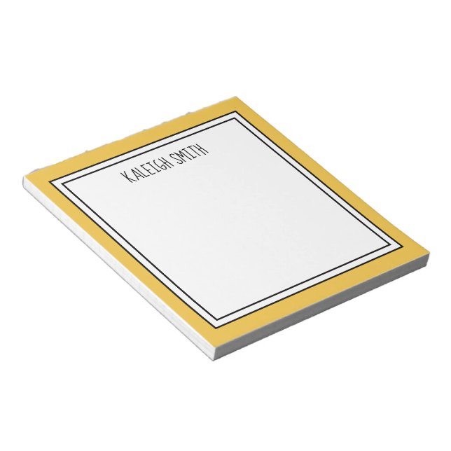Bloc De Notas Color editable blanco amarillo personalizado (Lado Derecho)