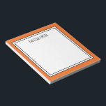 Bloc De Notas Color editable blanco del Naranja personalizado<br><div class="desc">Naranja (se puede editar el color de fondo) con el nombre o el texto que elija en la parte superior.</div>