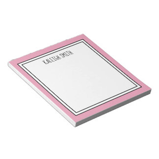 Bloc De Notas Color editable personalizado rosa blanco