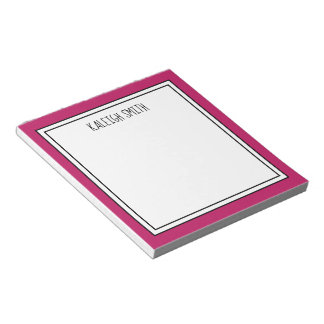 Bloc De Notas Color editable rosa brillante blanco personalizado
