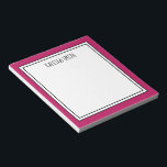 Bloc De Notas Color editable rosa claro personalizado blanco<br><div class="desc">Nota personalizada rosa brillante (se puede editar el color de fondo) con su nombre o cualquier texto que elija en la parte superior.</div>