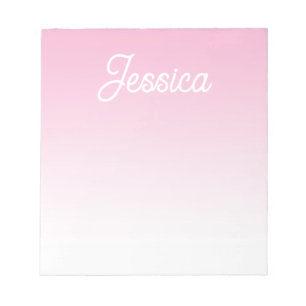 Bloc De Notas Color Rosa Claro Ombre (Editable) y tu texto