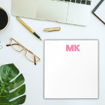 Bloc De Notas Color rosa inicial del monograma de sombra persona<br><div class="desc">Mensaje personalizado de tarjeta de nota rosada inicial monograma de sombra para una mayor personalización</div>