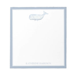 Bloc De Notas Colorante de agua costera - Ballena azul personali