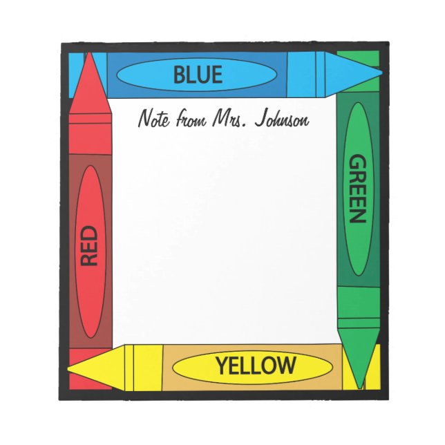 Bloc De Notas Colores de crayón (Frente)