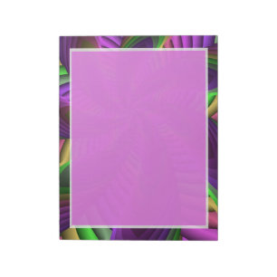 Bloc De Notas Colores Neon Flash Crazy Colorous Patrón Fractal