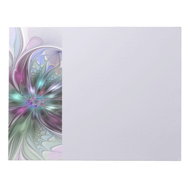 Bloc De Notas Colorful Fantasy Abstract Modern Fractal Flower (Frente)