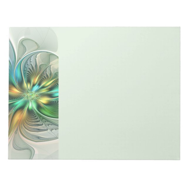 Bloc De Notas Colorful Fantasy Modern Abstract Flower Fractal (Frente)