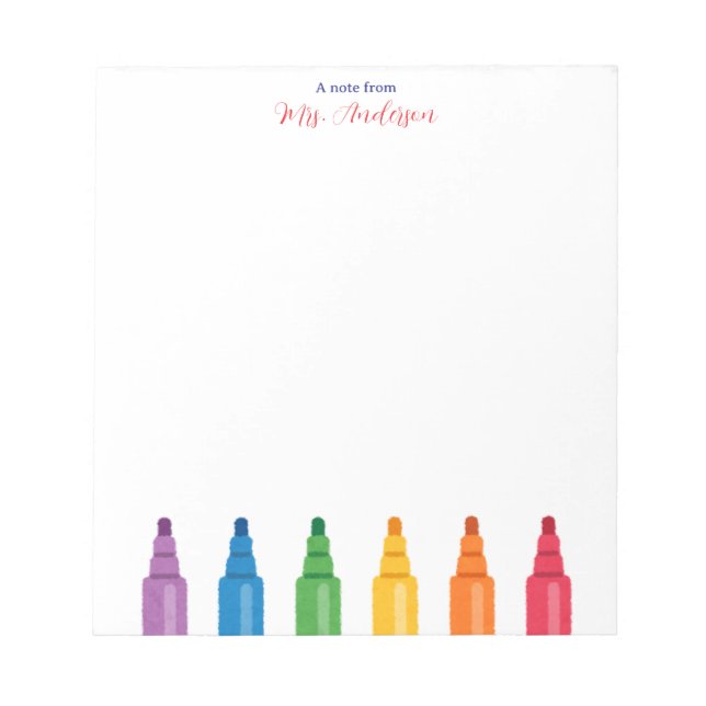 Bloc De Notas Colorful Felt-Pens Kindergarten Teacher Notepad (Frente)