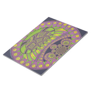 Bloc De Notas Colorful Plum Yellow lace decorative ethnic patter