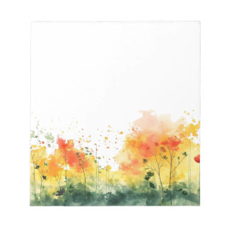 Bloc De Notas Colorful Watercolor Spring Blooms Floral Notepad