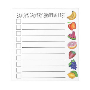 Bloc De Notas Colorida lista de compras personalizadas de frutas