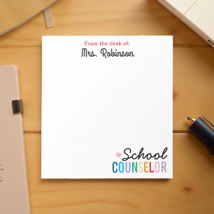 Bloc De Notas Colorido Consejero Escolar Profesor Personalizado