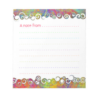 Bloc De Notas Colorido Resumen de las Olas de Arte Personalizado