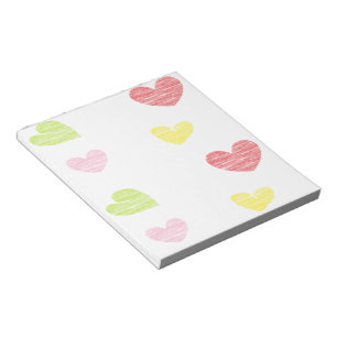 Bloc De Notas Coloridos corazones en blanco