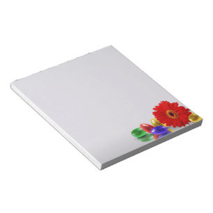 Bloc De Notas Coloridos huevos felices de Pascua con Gerbera