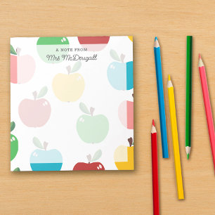 Bloc De Notas Coloridos Patrones De Manzana Una Nota Del Profeso