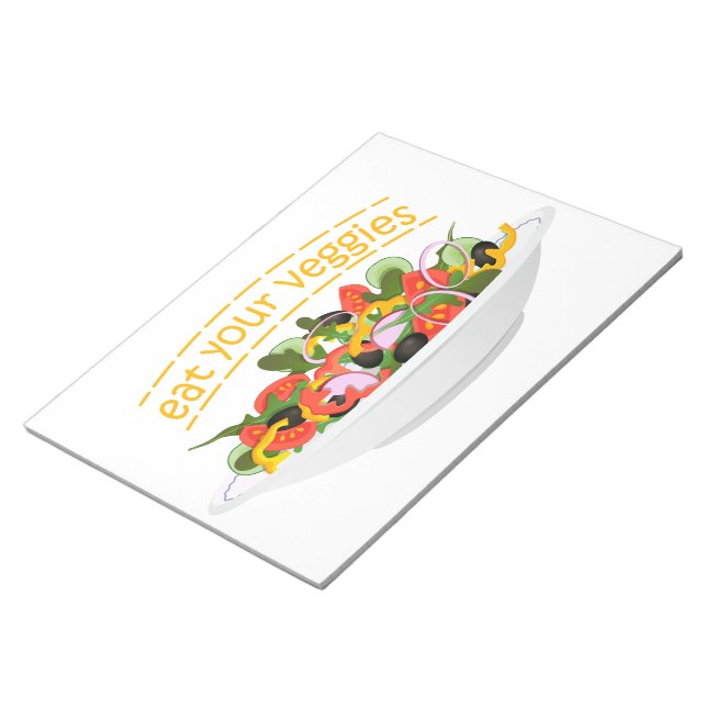 Bloc De Notas Coma tus verduras Cita cuenco de ensaladas frescas (Lado Derecho)