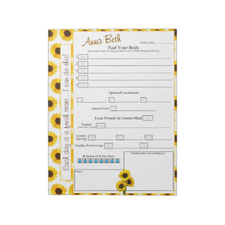 Bloc De Notas Combustible su cuerpo 6 veces al día Rastreador de