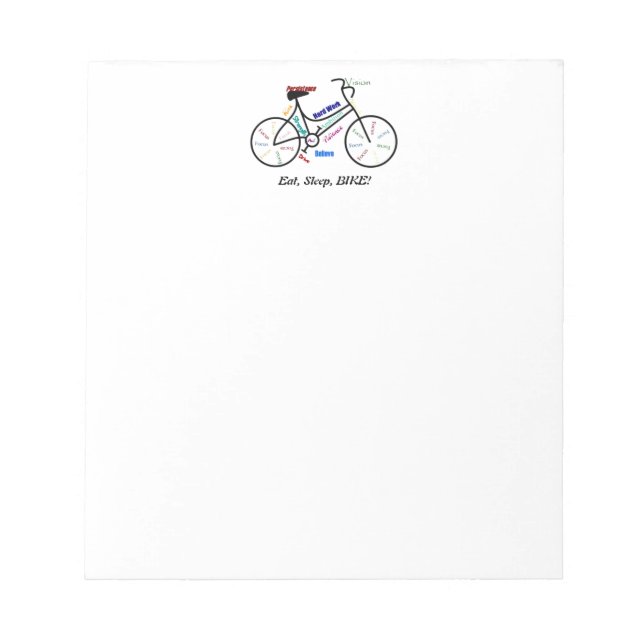 Bloc De Notas ¡Come, Duerme, BIKE! Divertidas palabras motivacio (Frente)