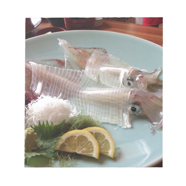 Bloc De Notas Comida japonesa de sashimi de calamar para servir  (Frente)