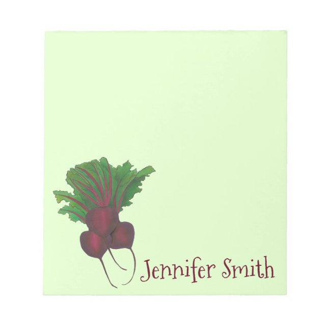 Bloc De Notas Comida personalizada de jardín vegetal de remolach (Frente)
