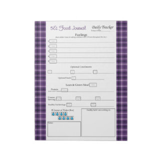 Bloc De Notas Comida Purple Plaid 5 y 1