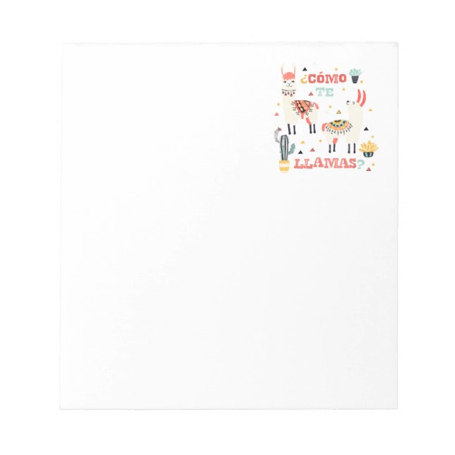 Bloc De Notas Como te Llamas. Humor divertido de palabras en esp (Frente)