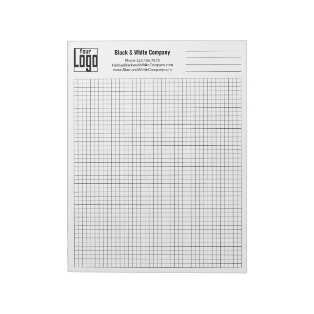 Bloc De Notas Company Logo Black Grid Graph (Lado Izquierdo)